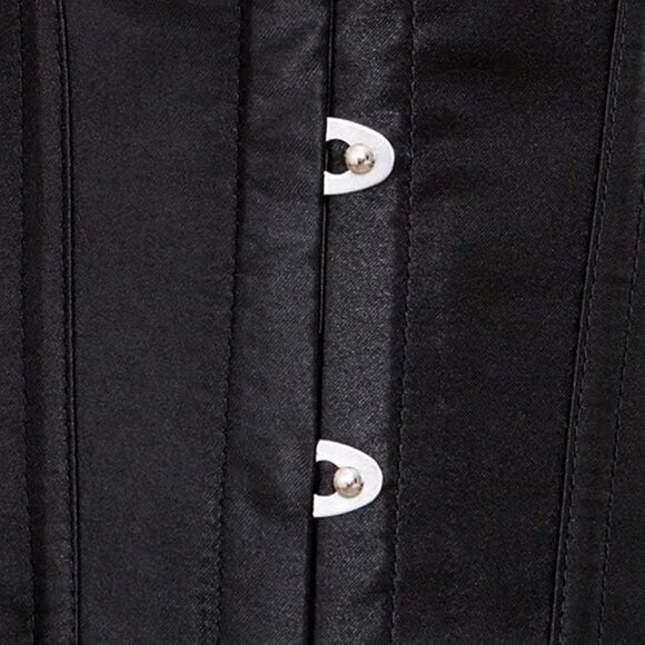 Women's Bustier Corset Top Plus Size Satin Waist Cincher Overbust Bustiers - Picture 3 of 4